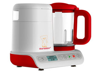 Aparat de gatit cu aburi si blender Oursson BL1060HGD/RD, 500 W, 0.95 l, Cream Soup Maker, Alb/Rosu foto 2