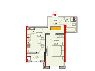Apartament cu 1 cameră, 54 m², Durlești, Chișinău foto 3