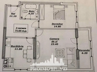 Apartament cu 2 camere, 72 m², Centru, Chișinău foto 2
