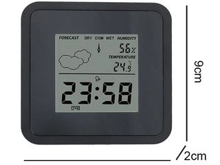 Настольный комнатный термометр с индикатором влажности воздуха 80 лей  метеостанция с часами-220 лей foto 5