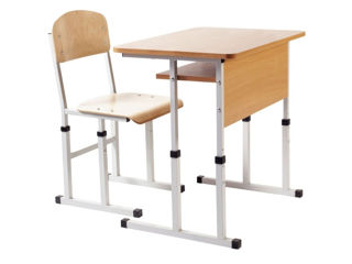 Парта и стул - Set mobilier scolar individual (scaun + banca) foto 1