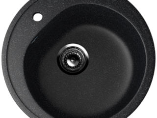 Chiuveta rotunda cu gaura pentru robinet Elefant E11-308 culoare Neagra; Gri