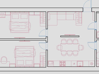 2-х комнатная квартира, 67 м², Дурлешты, Кишинёв