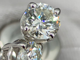 Золотые серьги пусеты с бриллиантами 1,0 ct.