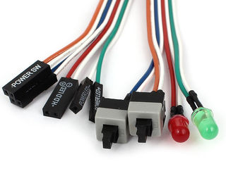 ID-113, High Quality PC Case Red Green LED Lamp ATX Power Supply Reset HDD Switch Lead 20" foto 2