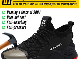 Pantofi de siguranță Suadex, bărbați, femei, pantofi cu vârf de oțel, pantofi ușori de siguranță, foto 6