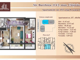Apartament cu 2 camere, 70 m², Botanica, Chișinău foto 10