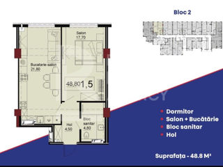 Apartament cu 1 cameră, 48 m², Telecentru, Chișinău
