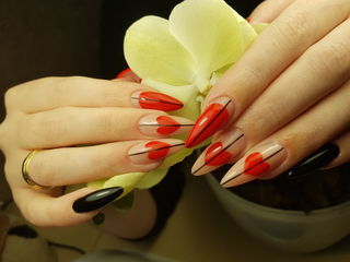 Alungirea unghilor +shellac calitativ /наращивание ногтей : коррекция ;лак-гель    чеканы