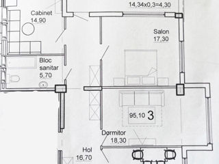 Apartament cu 3 camere, 95 m², Centru, Orhei foto 3