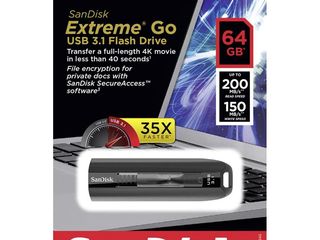 Sandisk Extrime Go 64GB USB 3.1 flash drive - cu 35X viteza mai mare - Preț redus ! foto 1