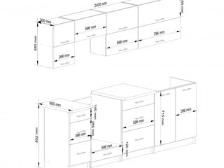 Bucătărie modulară de calitate înaltă 2.4m foto 4