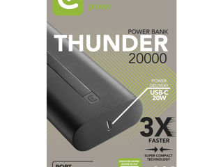 Power Bank Cellularline  Thunder 20000 mAh,  New