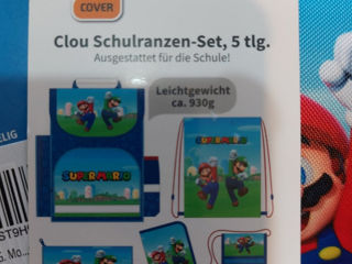 Ghiozdan pentru școala " Super Mario" cu 5 accesorii