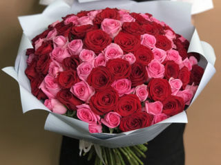 Livrare flori! 101 trandafiri de la 799 mdl! Доставка цветов 101 роза от 799 лей! Flowers delivery foto 7