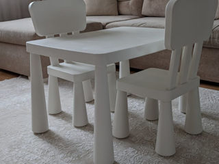 Set masa + 2 scaunele copii Ikea Mammut foto 5
