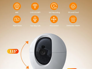 2k 4Mpix беспроводная IP камера wifi Видеоняня / Camera IP Supraveghere WiFi WiFi 5Ghz и 2,4Ghz foto 2