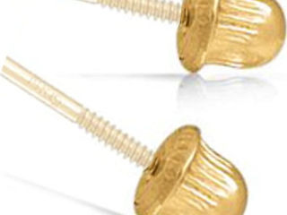 Золотые серьги гвоздики на закручивающейся резьбе foto 2