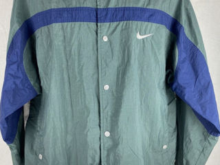 Nike vintage 90s retro button snap green windbreaker coat jacket