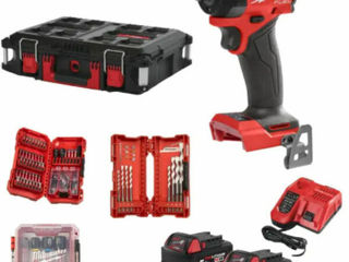 Masina de insurubat cu impact / аккумуляторный винтоверт milwaukee m18 fid3100p-502p 1/4 hex 226nm foto 3