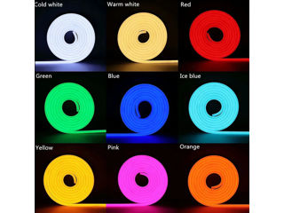 Bandă LED Neon galbenă 5 metri Bandă Flexibilă Neon    Bandă decorativă de neon impermeabilă pentru foto 7