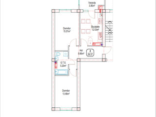 Apartament cu 2 camere, 59 m², Periferie, Dumbrava, Chișinău mun. foto 2