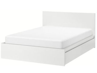 Pat IKEA Malm White Lonset 160200 cm (4 cutii depozitare) foto 1