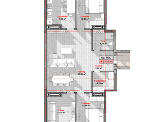 Apartament cu 3 camere, 97 m², Telecentru, Chișinău foto 2