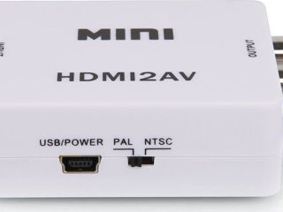 Конвертер HDMI2AV гнездо HDMI в гнездо RCA новый foto 7