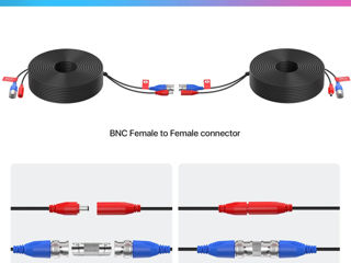 Готовый удлиняющий кабель питания для уличных IP камер видеонаблюдения BNC+DC 15 м foto 6