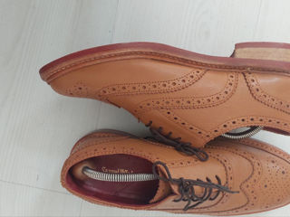 Samuel Windsor-Made In England-Броги-Brogue-Natural Leather foto 3