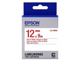 Tape Cartridge Epson Lk4Wrn; 12Mm/9M Standard, Red/White, C53S654011 foto 2
