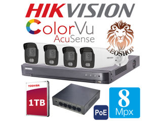 Hikvision 8 Megapixeli Color Vu Acusense Microfon foto 1