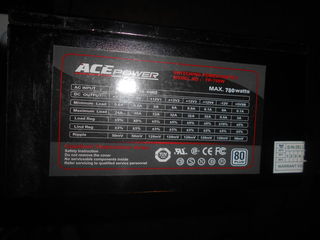 Ace Power Max 780 Watts.без упаковки. foto 3
