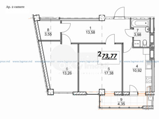 Apartament cu 2 camere, Lagmar, str. Liviu Deleanu, 42750 € foto 3