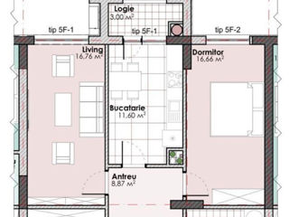 2-х комнатная квартира, 67 м², Дурлешты, Кишинёв