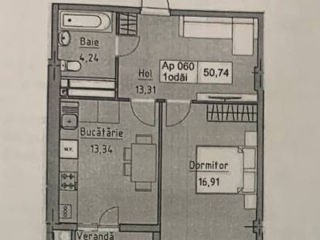 Apartament cu 1 cameră, 51 m², Poșta Veche, Chișinău