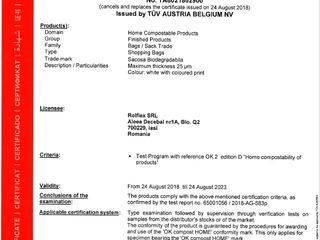 Sacoșe biodegradabile - mater-bi (compostabil 100%) certificate tuv austria foto 10