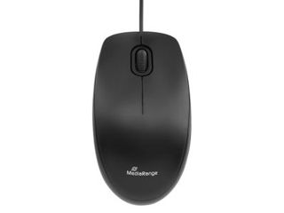 MediaRange Wired 3-button optical mouse, silent-click, black