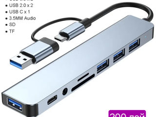 Hub Usb Type С+RG45  ,HUB USB 2.0+ RG-45 foto 6