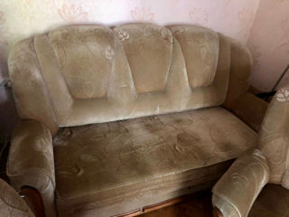Мягкая мебель бу: диван и 2 кресла