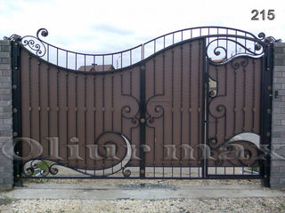 Copertine, balustrade,   porți, garduri,gratii, uși metalice, alte confecții din fier forjat. foto 10