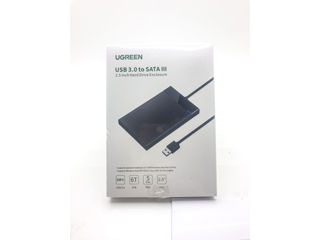 Carcasa hard disk extern Ugreen, USB 3.0, Compatibil cu SSD/HDD, 2,5", Negru (fara disc)