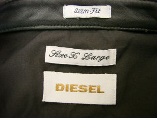 Diesel мужская рубашка 17 xl black - хлопок + кожа foto 3