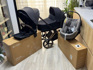 Carucior Cybex Priam Platinum Rose/Gold /Deep Black 3in1