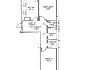 Apartament cu 2 camere, 69 m², Buiucani, Chișinău foto 2