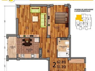 Oferta de Paste! "Casa-Mea" bd. Decebal 99! Apartament cu 2 odai de la 33 000€! Achitare in Rate foto 4