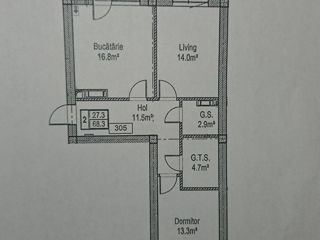 Ap. 2 cam., 68 м², 4/7 et.