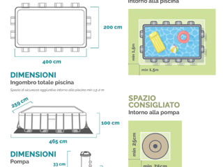 Piscina 400 x200 x 100 cm, 6836 L, cadru metalic+ pompa+ scara - livrare, credit !!! foto 7