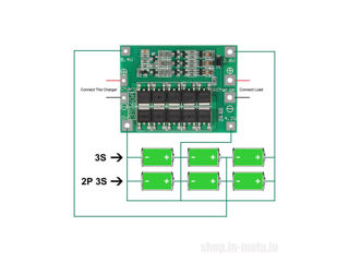 BMS Li-ion board 3S 11.1V 60A foto 3